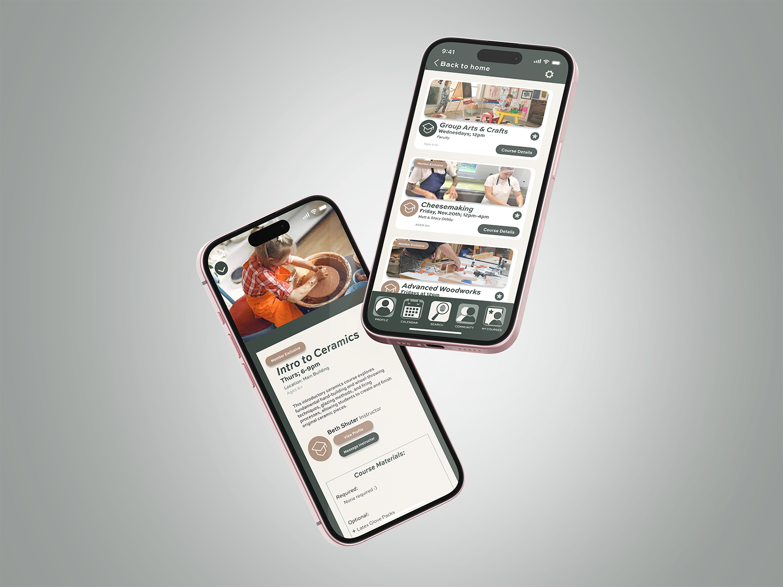 Three phones app mockup